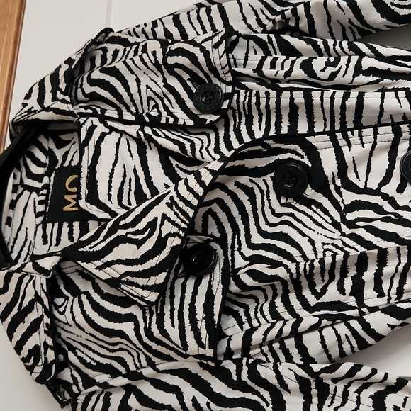 Zebra print trench coat size 36/S - Picture 4 of 17